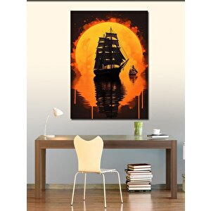Kanvas Tablo Gün Batımı Gemisi 100x140 cm