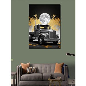 Kanvas Tablo Ay Işığı Altında Kamyon 100x140 cm