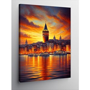 Kanvas Tablo Galata Kulesi Gün Batımı