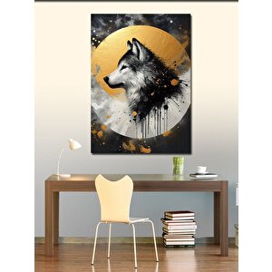 Kanvas Tablo Dolunayda Kurt 70x100 cm