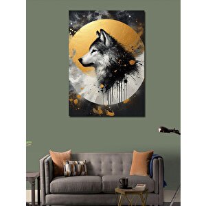 Kanvas Tablo Dolunayda Kurt 70x100 cm