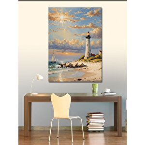 Kanvas Tablo Kumsal Ve Deniz Feneri 70x100 cm