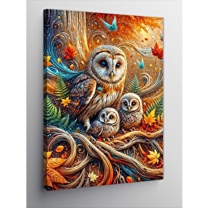 Kanvas Tablo Daldaki Baykuşlar 70x100 cm