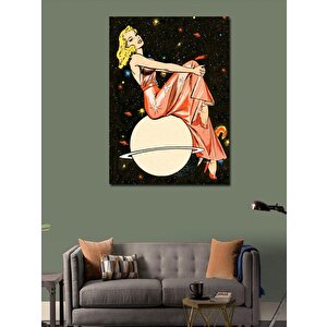 Kanvas Tablo Gezegen Ve Kadın 50x70 cm