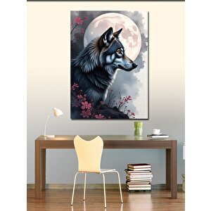 Kanvas Tablo Gece Kurt Uluması 70x100 cm