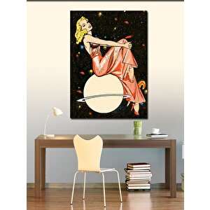 Kanvas Tablo Gezegen Ve Kadın 70x100 cm