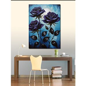 Kanvas Tablo Mavi Güller 100x140 cm