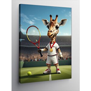 Kanvas Tablo Tenis Oynayan Zürafa 70x100 cm