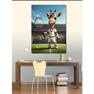 Kanvas Tablo Tenis Oynayan Zürafa 70x100 cm