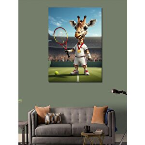 Kanvas Tablo Tenis Oynayan Zürafa 70x100 cm