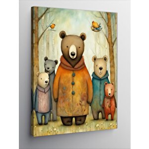 Kanvas Tablo Ormandaki Sevimli Ayılar 70x100 cm