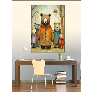 Kanvas Tablo Ormandaki Sevimli Ayılar 70x100 cm