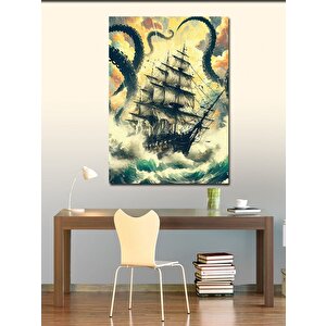 Kanvas Tablo Canavar Denizdeki Gemi 100x140 cm