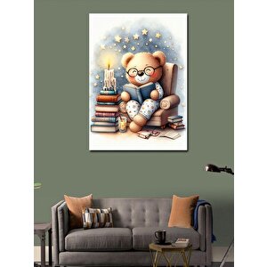 Kanvas Tablo Kitap Okuyan Oyuncak Ayı 100x140 cm