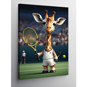 Kanvas Tablo Tenis Oynayan Zürafa 50x70 cm