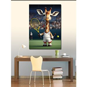 Kanvas Tablo Tenis Oynayan Zürafa 50x70 cm