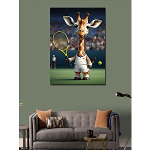 Kanvas Tablo Tenis Oynayan Zürafa 50x70 cm