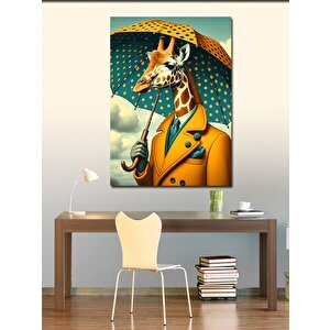 Kanvas Tablo Şapkalı Zürafa 70x100 cm