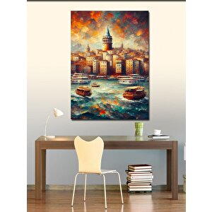 Kanvas Tablo Galata Kulesi Ve Deniz 70x100 cm