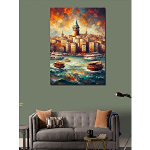 Kanvas Tablo Galata Kulesi Ve Deniz 70x100 cm
