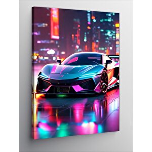 Kanvas Tablo Fütüristik Araba 100x140 cm