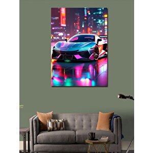 Kanvas Tablo Fütüristik Araba 100x140 cm