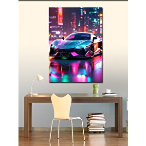Kanvas Tablo Fütüristik Araba 70x100 cm