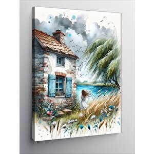 Kanvas Tablo Deniz Kenarında Ev 70x100 cm