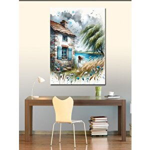 Kanvas Tablo Deniz Kenarında Ev 70x100 cm