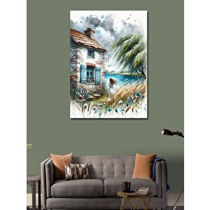 Kanvas Tablo Deniz Kenarında Ev 70x100 cm