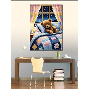 Kanvas Tablo Ayıcık Yatakta 70x100 cm