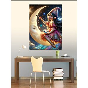 Kanvas Tablo Sonbahardaki Kadın Ve Ay 100x140 cm