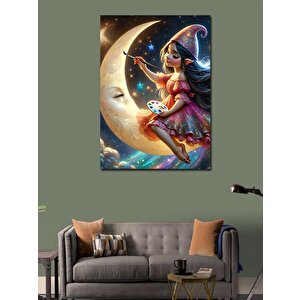 Kanvas Tablo Sonbahardaki Kadın Ve Ay 100x140 cm