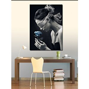 Kanvas Tablo Kız Çocuğu Ve Beyaz Baykuş 70x100 cm