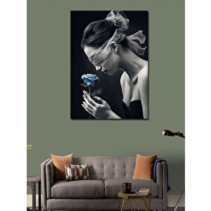 Kanvas Tablo Kız Çocuğu Ve Beyaz Baykuş 70x100 cm