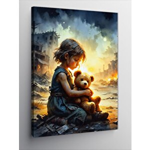 Kanvas Tablo Çocuk Ve Ayı 100x140 cm