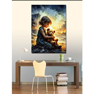Kanvas Tablo Çocuk Ve Ayı 100x140 cm