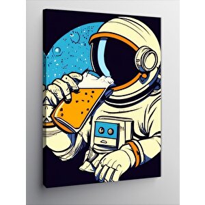 Kanvas Tablo Pizza Yiyen Astronot