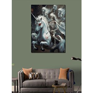Kanvas Tablo Mavi Kapı Ve Ayçiçeği 70x100 cm
