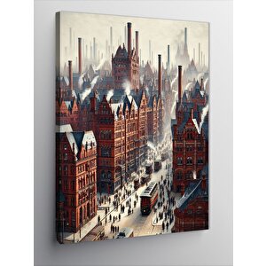 Kanvas Tablo Fabrika Şehri 100x140 cm