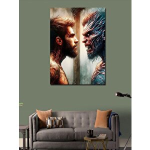 Kanvas Tablo Aynadaki Adam Ve Korkunç Yansıması 70x100 cm