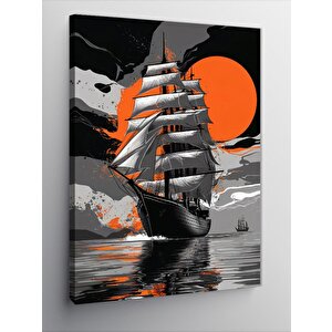 Kanvas Tablo Gün Batımı Gemisi 100x140 cm