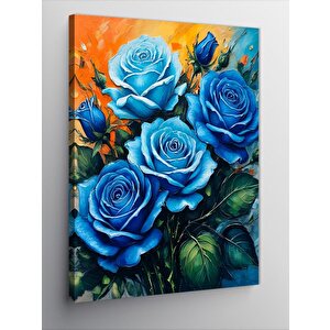 Kanvas Tablo Mavi Güller 70x100 cm