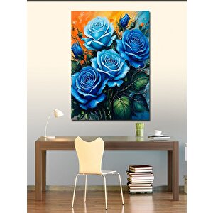 Kanvas Tablo Mavi Güller 70x100 cm