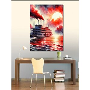 Kanvas Tablo Gün Batımında Gemi 70x100 cm
