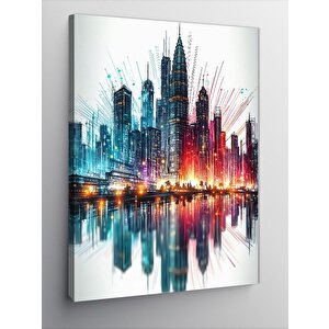 Kanvas Tablo Şehir Manzarası Ve Gökyüzü 100x140 cm