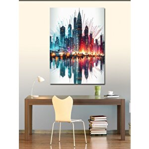 Kanvas Tablo Şehir Manzarası Ve Gökyüzü 100x140 cm