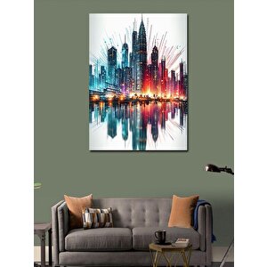 Kanvas Tablo Şehir Manzarası Ve Gökyüzü 100x140 cm