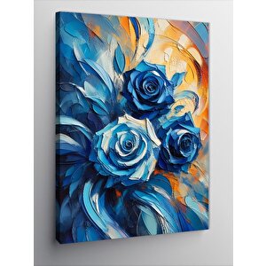 Kanvas Tablo Mavi Güller 70x100 cm