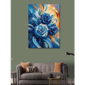 Kanvas Tablo Mavi Güller 70x100 cm